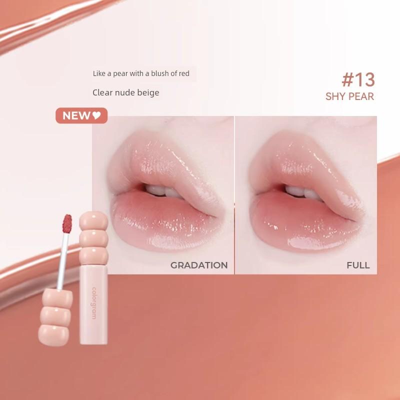 Korean Colorgram Candy Plum Glossy Lip Glaze Mirror-Like Nude Moisturizing Transparent Lip Oil Temporary