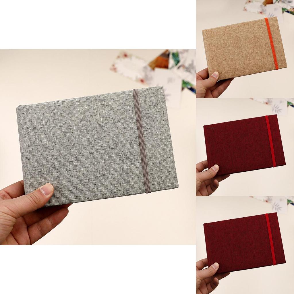 Traditional Cloth Cover Photo Album With Elastic String Storage For Family And Event Memories