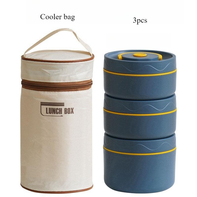 304Stainless Steel Food Grade Insulated Lunch Box Set with Insulated Bag 3Individually Stackable Bento Boxes for Adults and Kids