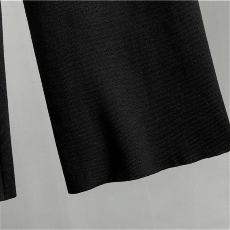 Damen Herbst Strickjacke Jacke Anzug Lässig Mode Sport Weitbeinige Hose Zweiteiliges Set