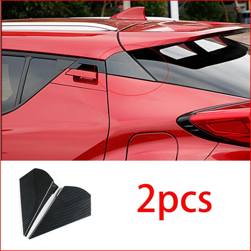 N61R-Car Carbon Fiber Color Rear Window Spoiler Triple-Cornered Cover For Toyota C-HR CHR 2016-2018