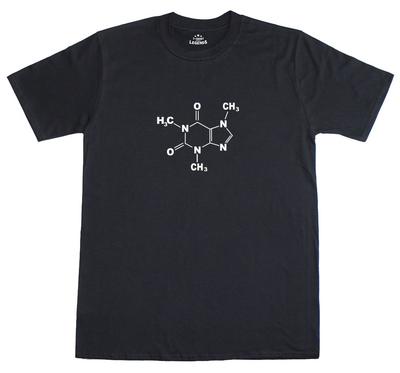 Vetenskaps T-shirt Herr Rolig Koffeinmolekyl Gamer Geek Rolig Passform Bomulls T-shirt