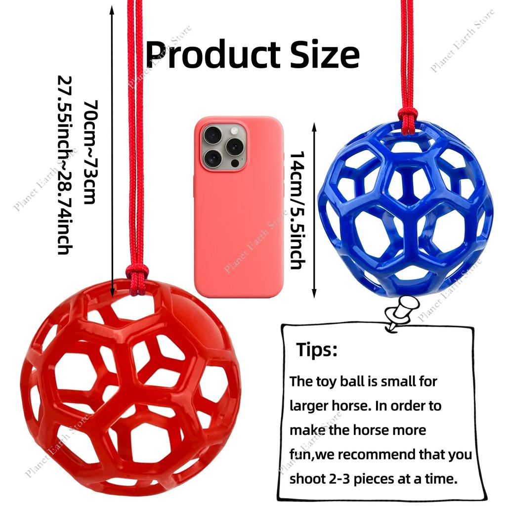 Horse Treat Ball Hay Feeder Toy Ball Hanging Feeding to Horse Sheep Tortoise Feeding Dispenser Relieve Stress Foraging Toy