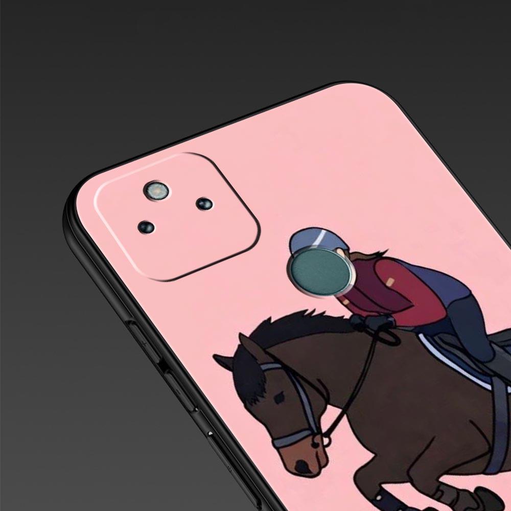 Phone Case Cover for Google Pixel 10 9 8 7 6 7A 6A Pro Shockproof Soft TPU 10 9 Pro XL Shell Animal Galloping Horse Girl Drawing