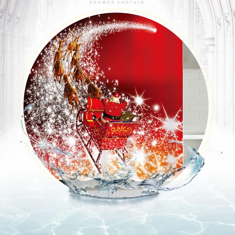 Premium Quality Christmas Snowman Waterproof Bathroom Shower Curtain With 12 Hooks For Festive Decor