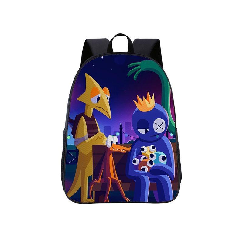 Color Friends Rainbow Anime Cartoon Print School Backpack For Boys Girls And