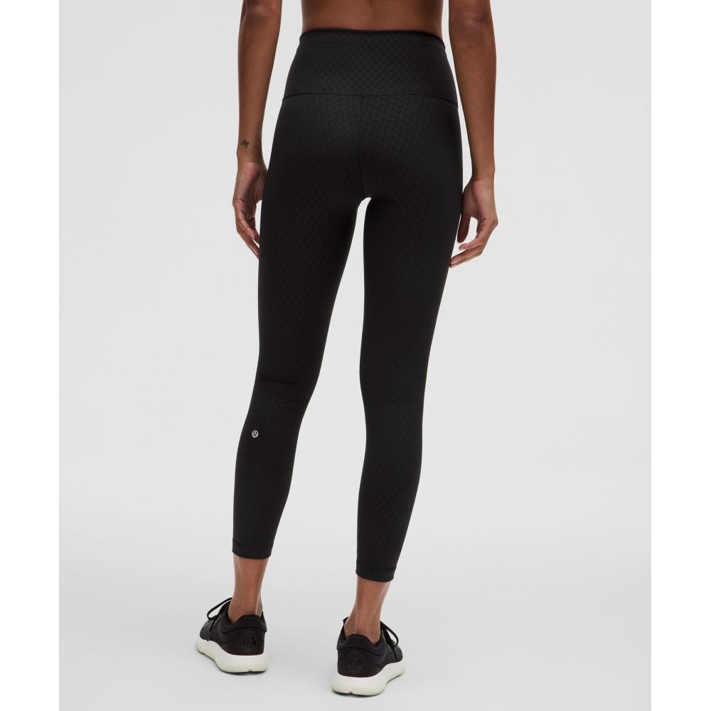 Lululemon Wunder Train High Rise Tight 25  Geo Tile Emboss Black