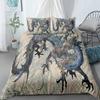 Dragon Duvet Cover King Queen Japanese Exotic Bedding Set Ancient Mythical Animal Comforter Cover 2/3pcs Polyester Quilt Cover
