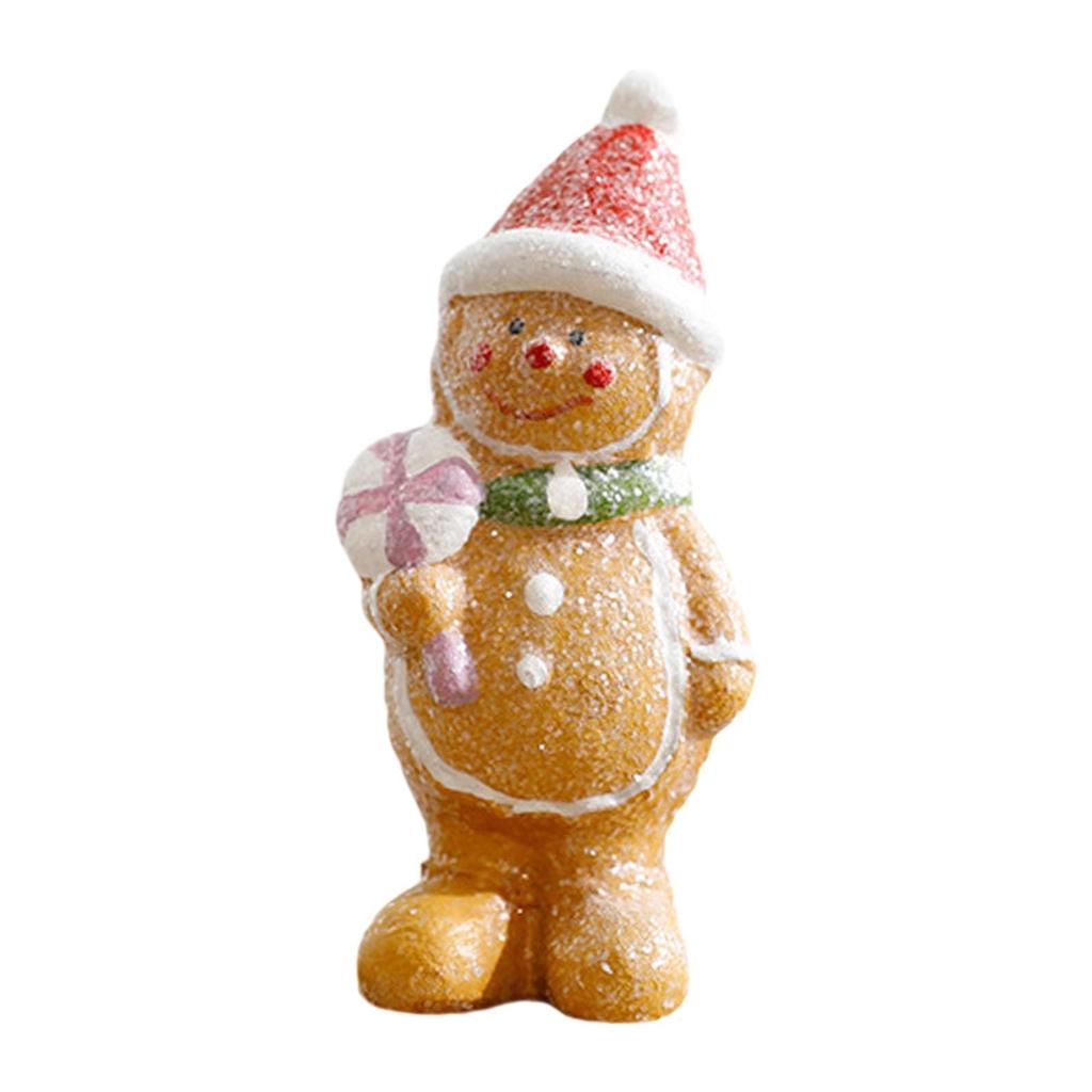 Christmas Statue Miniature Xmas Tabletop Decoration Cute Ceramic Figurine for
