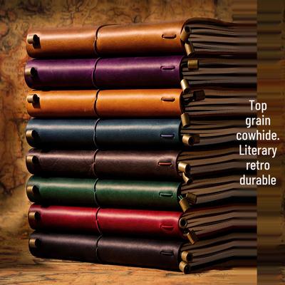 Handmade Personalized Cowhide Leather Notebook Cover with Loose-leaf Planner