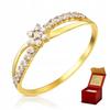 Thin Gold Ring With Zirconia Flower 585