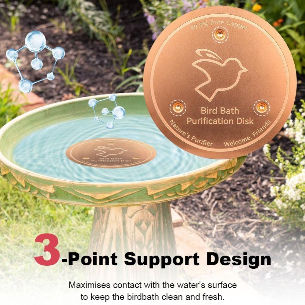 Triple-Point Support Mellbree Bird Bath Copper Disk 0.6mm Reinforced 99.99% Pure Copper Bird Bath Purifier Plate