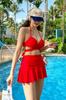 Sexy and Bikini Set for Includes a Flattering Underwired Stylish and [FASHION FAN] Flattering! Cross-design 3-piece Women. Skirt. Sexy, Simple,