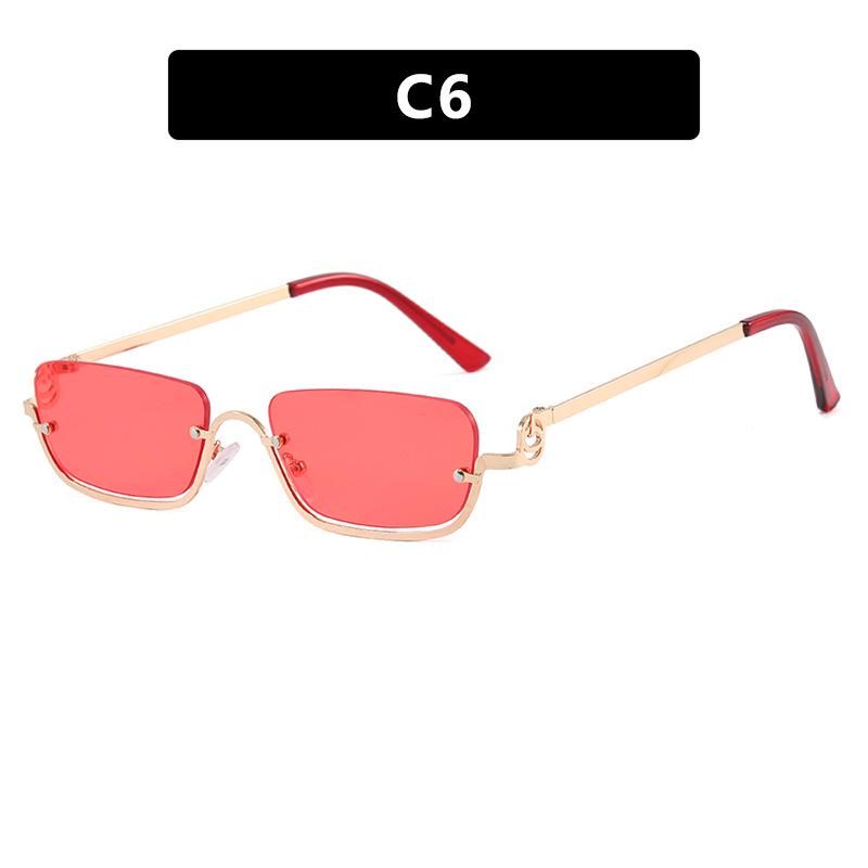 

2024 Women’s Square Metal Frame Lower Rim Sunglasses - European/American Style As Shown