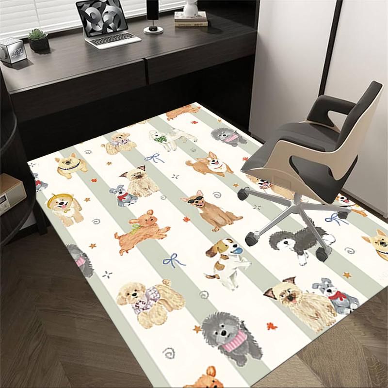 1PC Dogs Pattern Anti-slip carpet, suitable for Office, bedroomand playrooms. It can also be used as a sofa footrest cover-W98