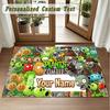 Crystal Velvet Square Rug Custom NamePlants vs. Zombie Pattern Non Slip Home Floor Decor Rug