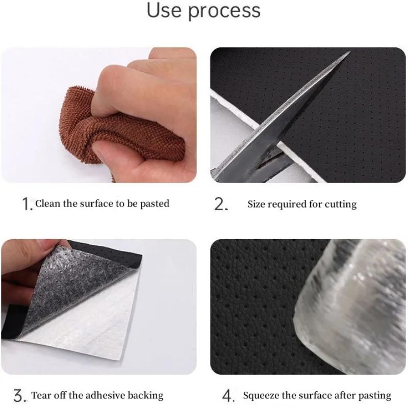 Perforated Self-adhesive Leather Repair Patch for Car Seat Sofa Leathercraft Patches Waterproof Faux Genuine Refurbishing Patch
