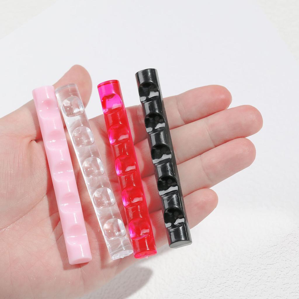 5 Grids Acrylic Clear Nail Brush Shelf Portable Mini crystal Painting Pen Rest Holder Stand Colorful UV Gel Brush Display Holder