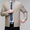 Frühlings- und Herbst-Dünne Herrenjacken für mittleres Alter Business Casual Papa Stehkragenjacken Beamte und Führungskader Oberteile