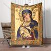 1PC Religious mother and child painting print blanket Prayer blankets for believers suitable for home sofa camping travel car