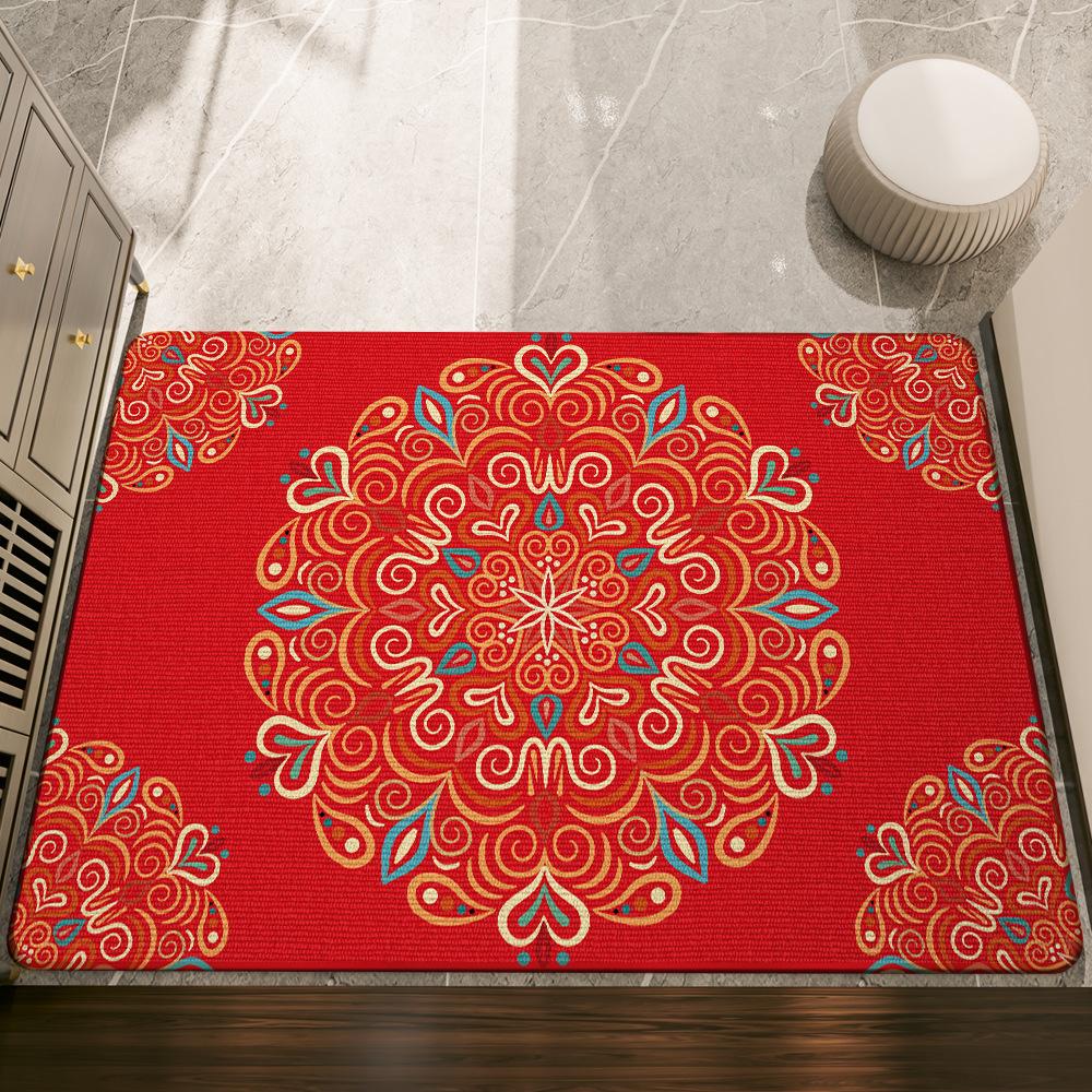 Neujahrsfestliches Rot Zugangssafe Neue Chinesische Eingangstür Fußmatte Hauseingangstür Rutschfeste Matte
