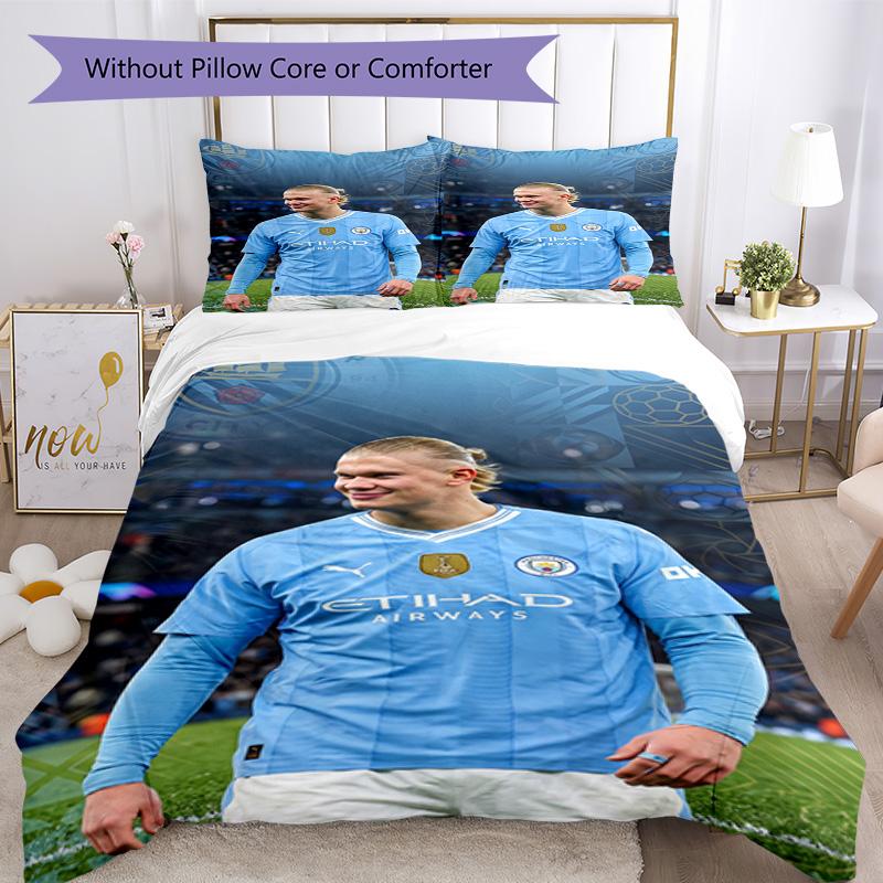 Haaland Bedding Set Breathable Duvet Cover with Pillowcases Decorative Bed Linen for Bedroom Home Decoration Birthday Gift