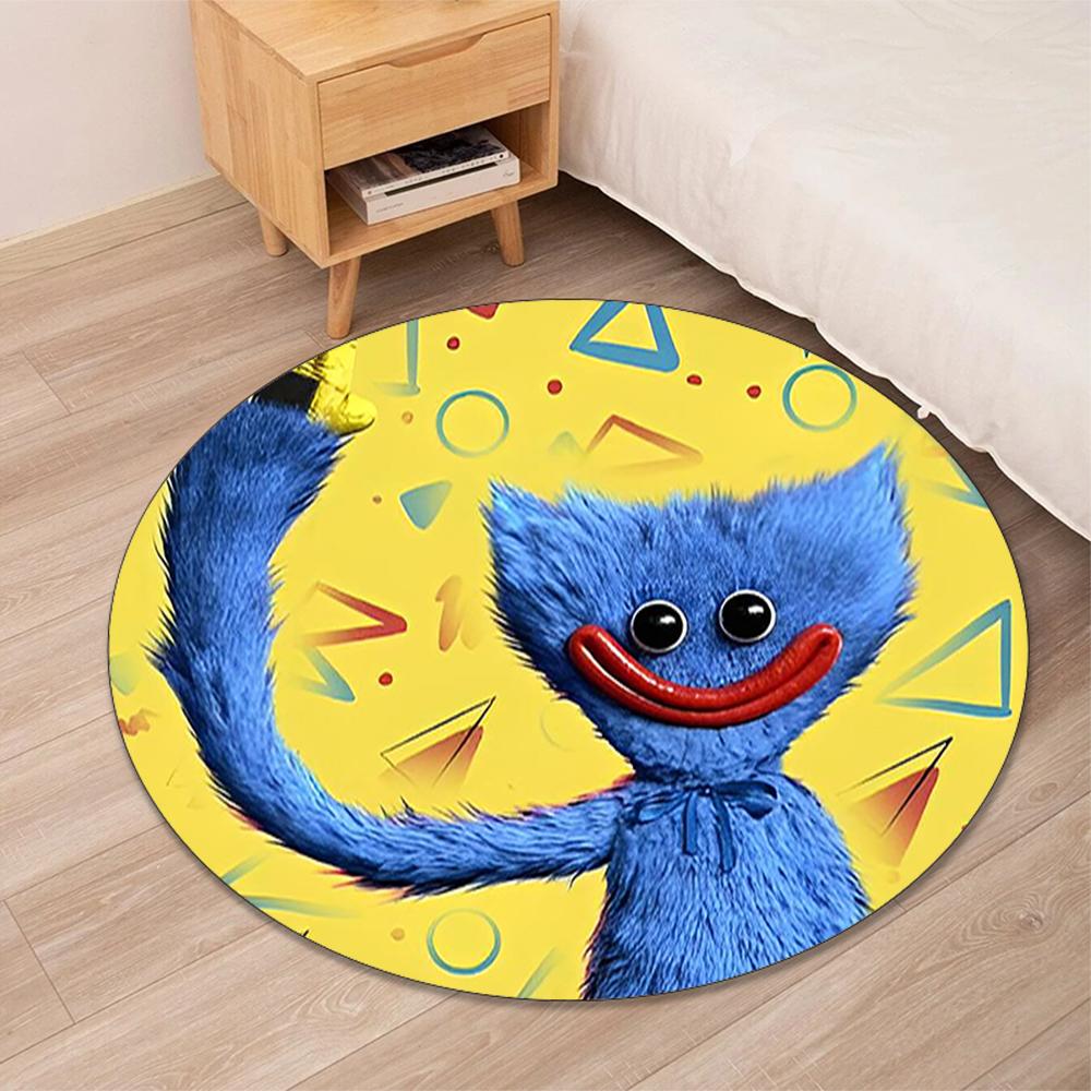 Huggy Wuggy Printed Round Rug Carpet Chair Rug Area Rug Entryway Doormats,for Office Chair Living Room Bedroom Kitchen Room.