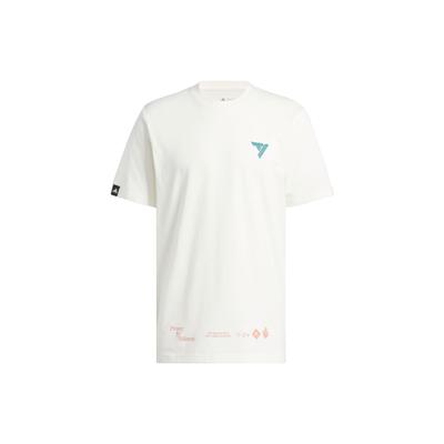 adidas Трей Янг Принц Атланти Сигнатурний Баскетбольний Принт Футболка Спортивна з Круглим Вирізом Чоловічі Топи Білий II7796