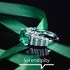 TikTok Live Paraiba Green Diamond Zircon Gemstone Tower Ring