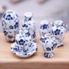 Hohopeti Set of 7 Miniature Ceramic Flower Dollhouse Small Interior Decor Vases, Accessories, 2x2x1.4 Inches,