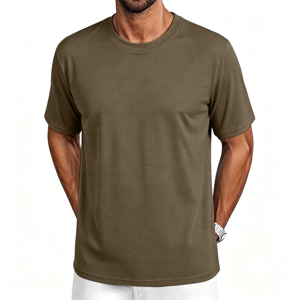 Men's Casual Crew Neck T-Shirt Breathable Quick Dry Short Sleeve Athletic Top Lightweight Comfortable Fit