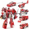 Alloy Version of The Deformed Robot Children's Toy Model Boy Police Car Airplane Fire Truck Combined Car Toy