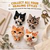 Realistic Big Face Cat Keychain Fluffy Fluffy Kitty Pendant Backpack Ornament  Backpack Decoration