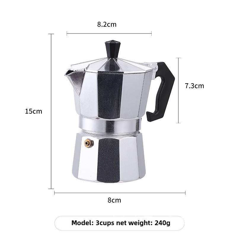 Italian Octagonal Mocha Pot - Aluminum Coffee Maker for European Brewing