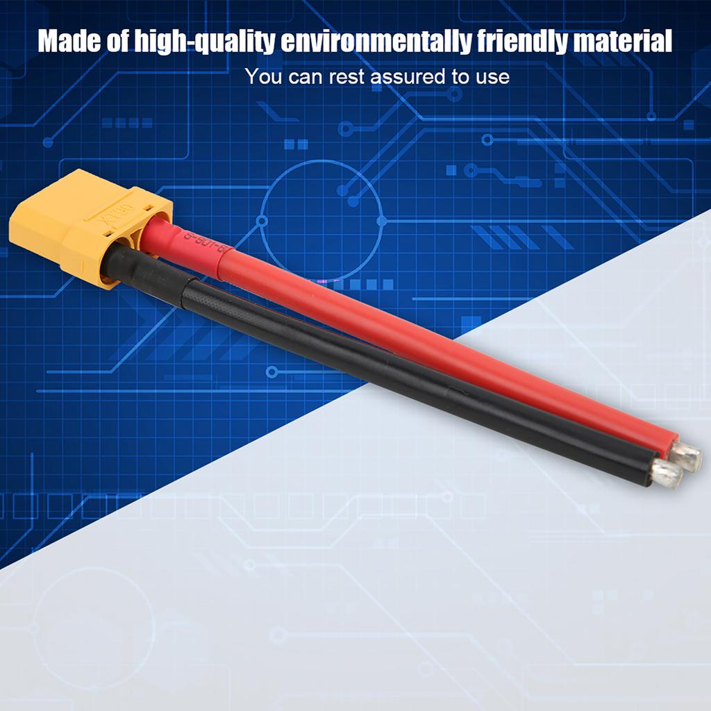 XT90 Plug Male Connector with 12AWG 110mm Silicon Wire Accessories for RC   Model Battery(Black red )
