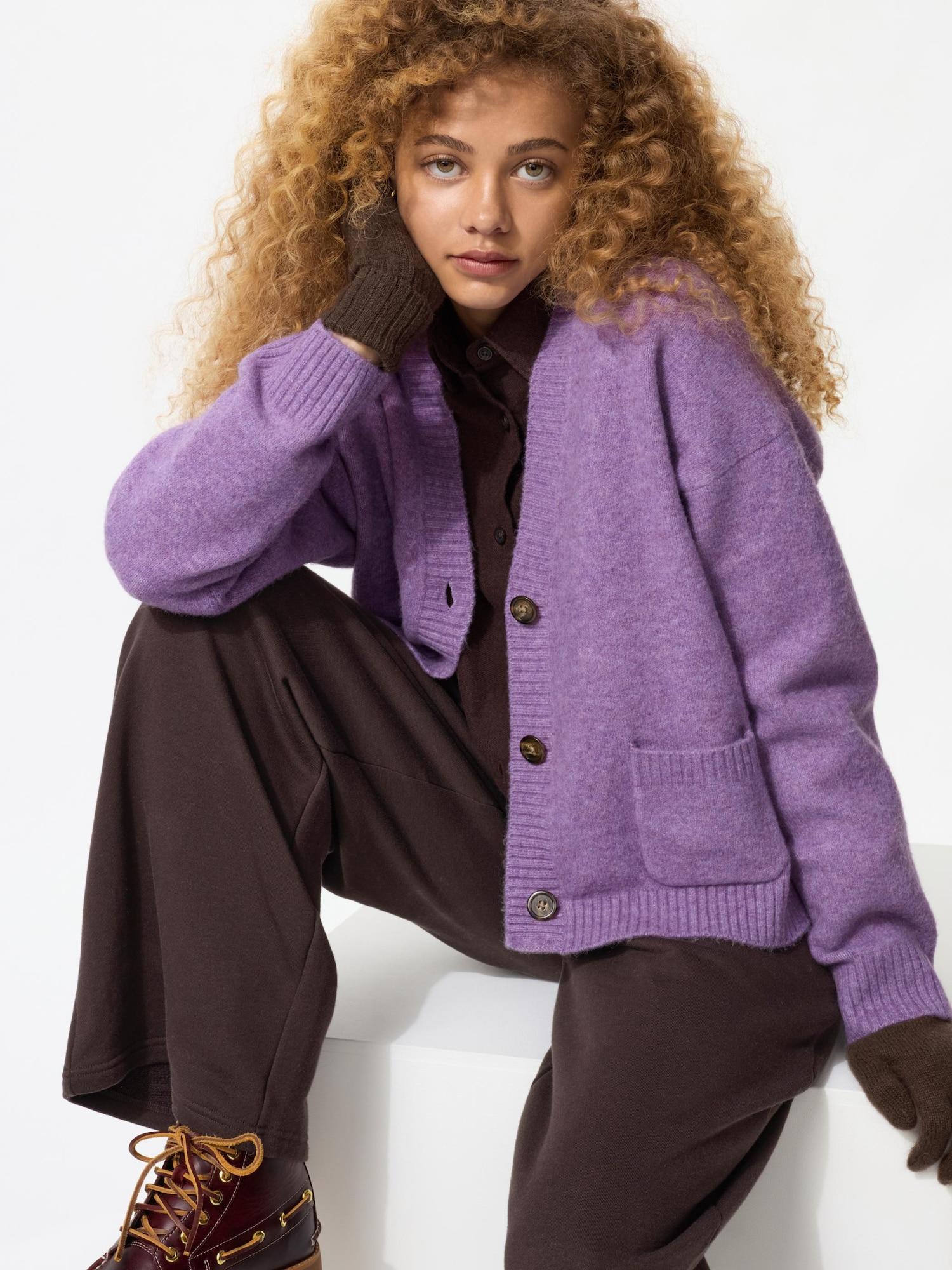 

Укороченный кардиган Uniqlo Soupleyan 73 PURPLE/WOMEN 3XL