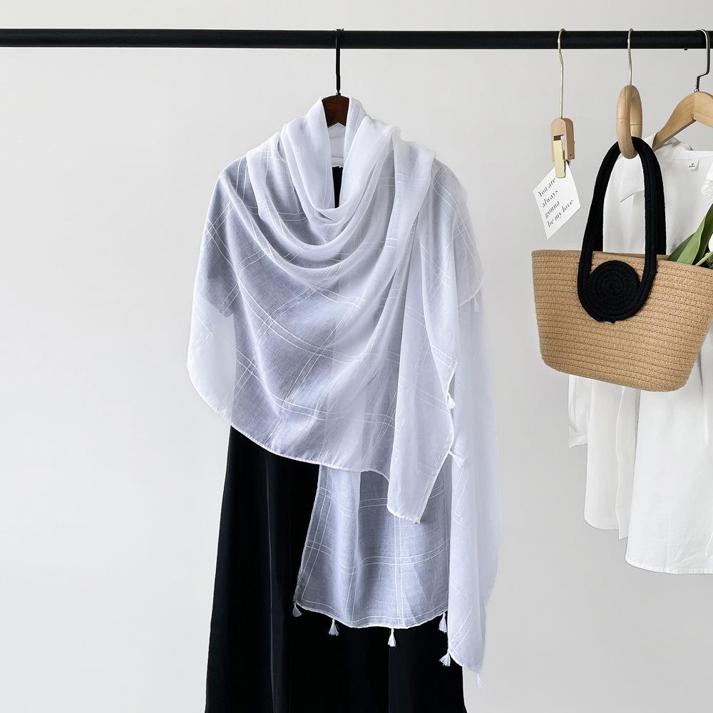 

Однотонный шарф для женщин, шарф для защиты от солнца, шарф средней длины, монохромная легкая шаль, дышащий шарф, впитывающий пот 200*80cm