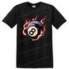 8 Ball Fire Graphic T Shirt | Cool Billiards Pool Game Tee for Players