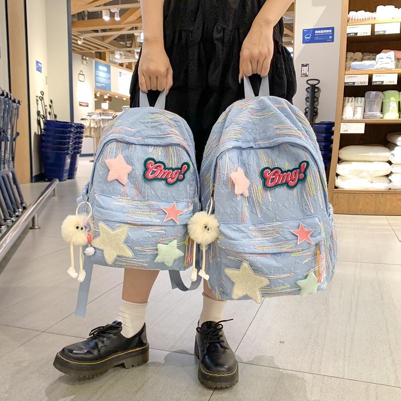 High-value backpack female junior high school schoolbag new fashion college student niche mini backpack