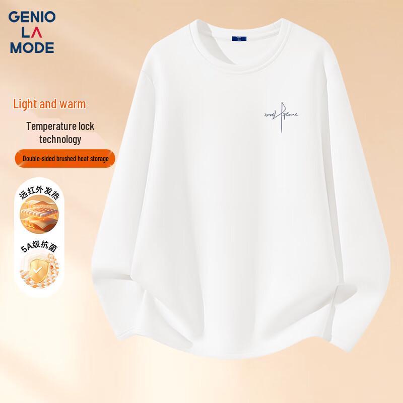 GENIOLAMODE Men's Fleece-Lined Round Neck Long Sleeve Thermal T-Shirt
