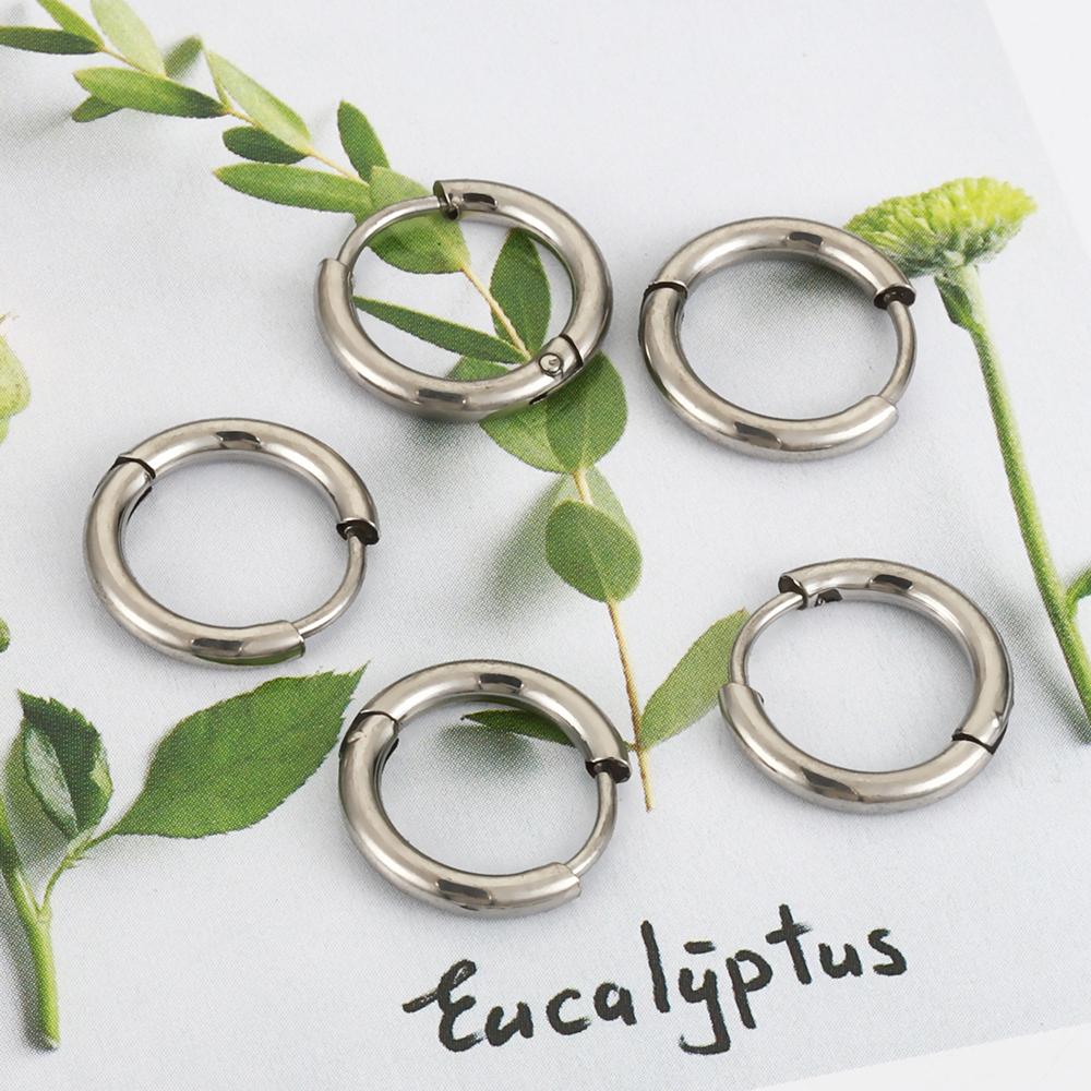 

10pcs Stainless Steel Hoop Earrings 2.0mm 2.5mm Ear Ring for Men Women Gold Color Black Colorful Round Circle Earring Wholesale 2mm x Inner 8mm