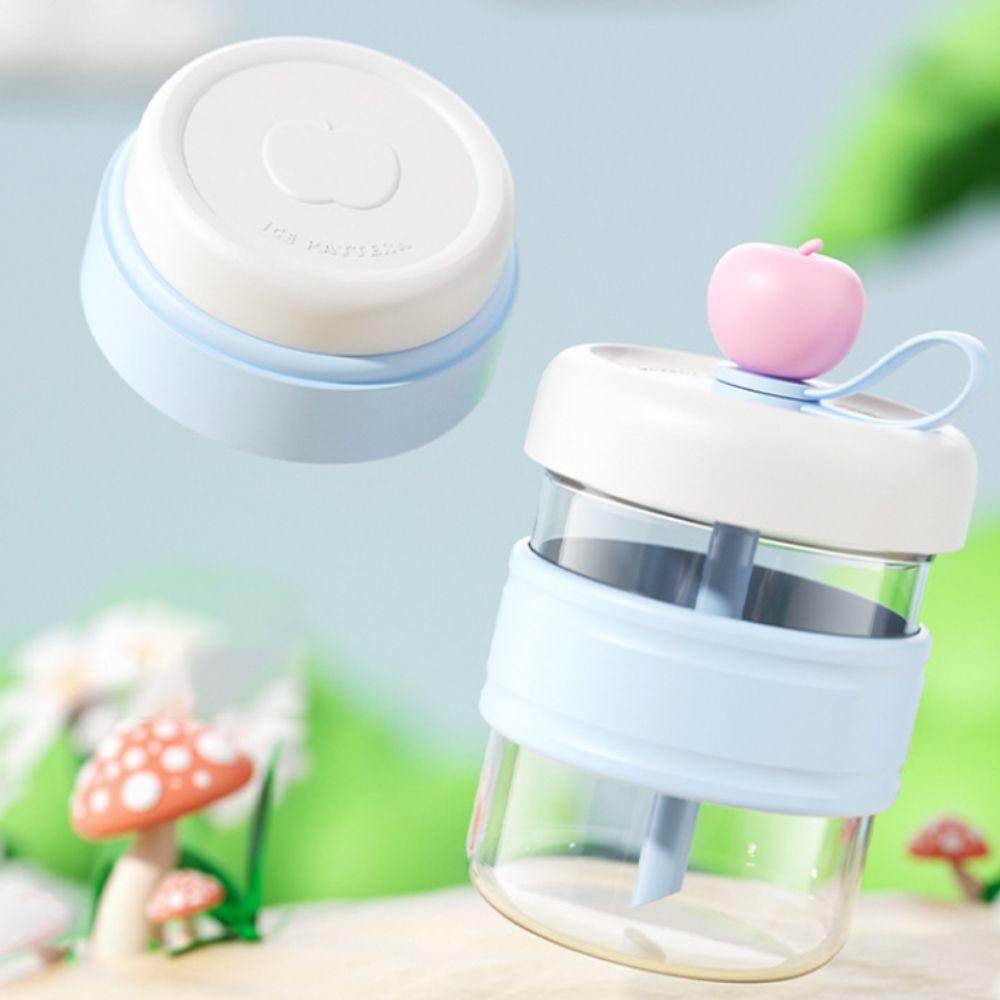 Non-slip Cup Sleeve Glass Water Bottle 500ml Straw Cup Portable Ice Coffee Cup  Office