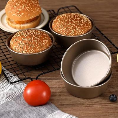 4 Pollici Acciaio al Carbonio Metallo Teglia per Formaggio Torta Stampo Friggitrice ad Aria Mini Rotondo Stampo per Pane Porta Tartelletta Budino Gelatina Fai da Te Panetteria