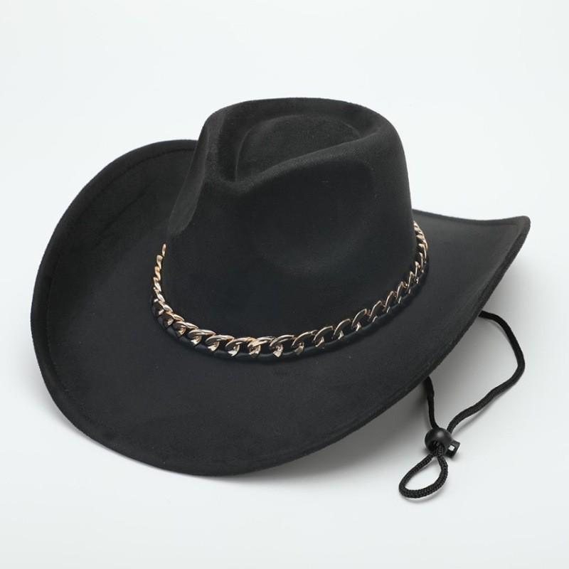 European and American New Accessories with Curved Brims Western Cowboy Hat Top Hat Tibetan Retro Jazz Hat Felt Hat Wool Riding Hat