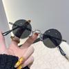 Occhiali da sole rotondi piccoli per donna e uomo, montatura in metallo ultra mini, antiriflesso, hip hop punk, occhiali da sole da uomo, occhiali da sole alla moda