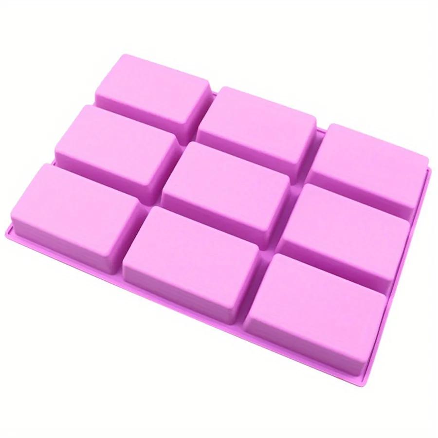 

Силіконова форма для цукерок, шоколаду, мусу, чізкейку, для випічки, велика прямокутна, форми для мила ручної роботи, 9 гнізд