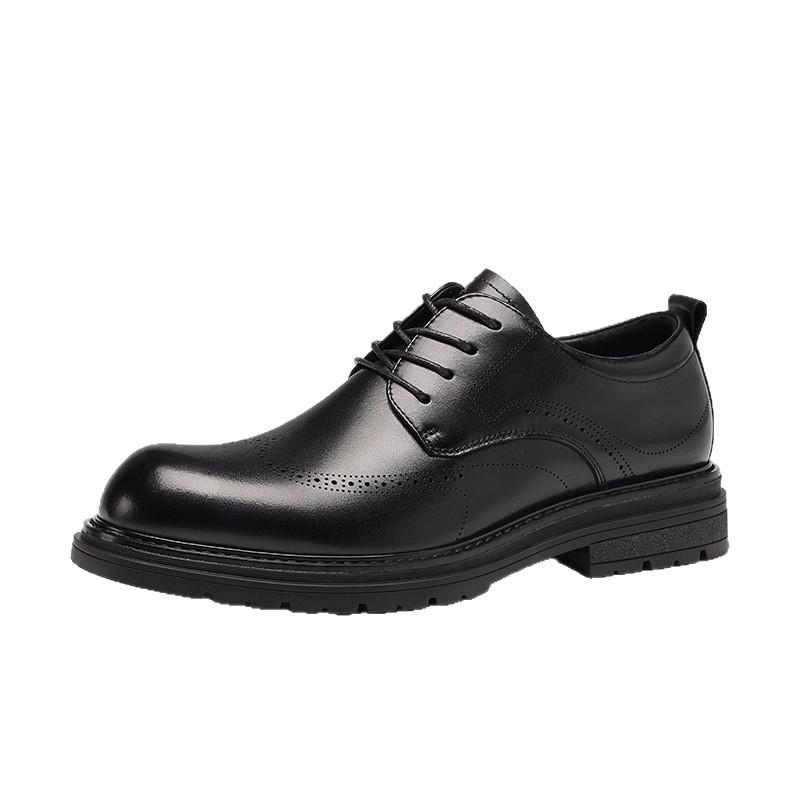 Red Dragonfly Men's Genuine Leather Formal Brogue Derby Shoes for Business, Wedding, and Groom.