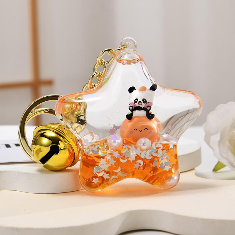 Creative Cartoon Panda Floating Bottle Keychain – Cute Bag Pendant Toy