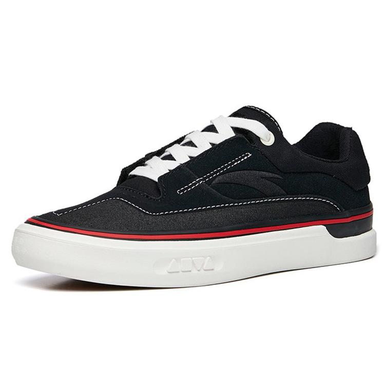 Anta Ao Li Abrasion Resistant Low top Skateboard Shoes Women's Black White 122238014-3