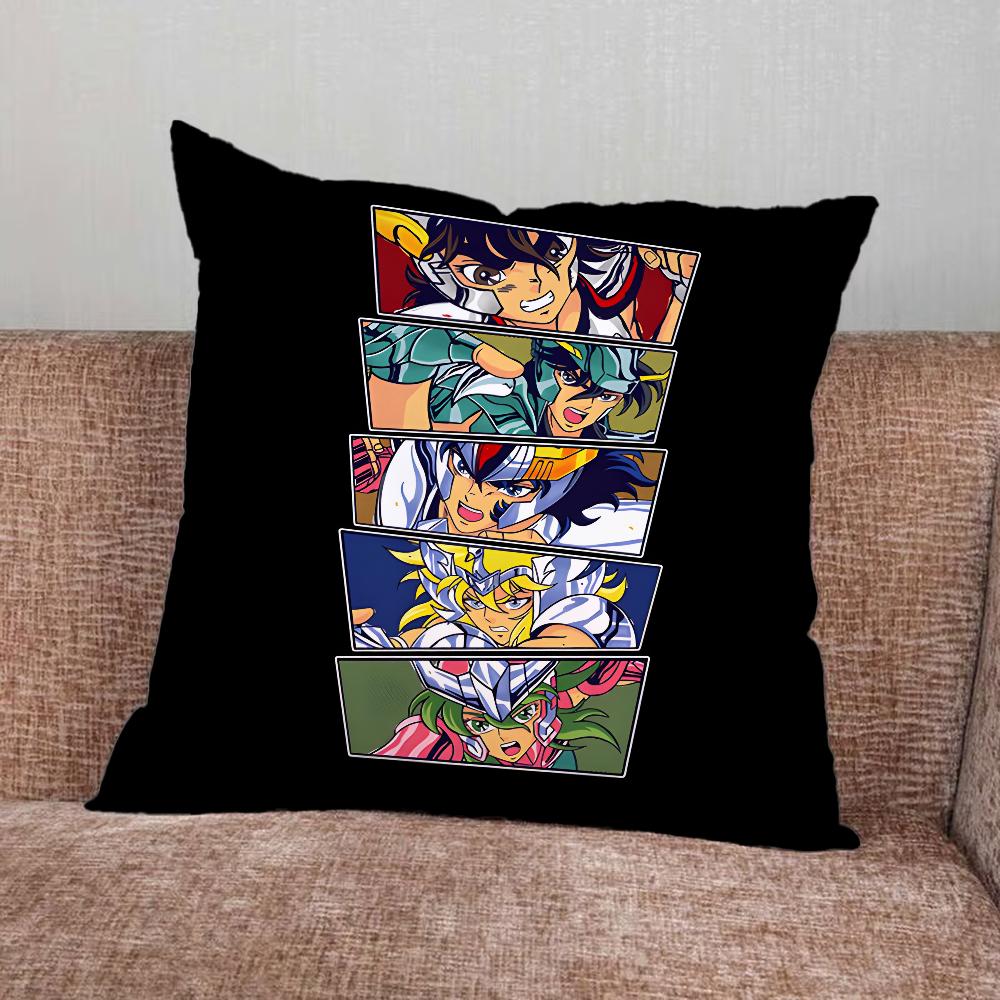 S-Saint Seiya Knights Zodiac Pillow Case For Home Bedroom Car Office Decoration Living Room Sofa Cushion Cover Suitable